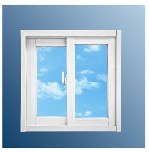 Finestre scorrevoli Finestra a poppa bianca, finestrelle scorrevoli orizzontalmente con vetro temperato da 5 mm, finestra da tetto con montaggio a incasso/schermo per finestra per interni ed esterni -