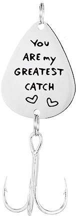 NULYLU Personalisierter Angelköder aus Edelstahl mit Graviertem Angelhaken für Sichere Nutzung als Vatertagsgeschenk und Kreatives Geschenk für Angler