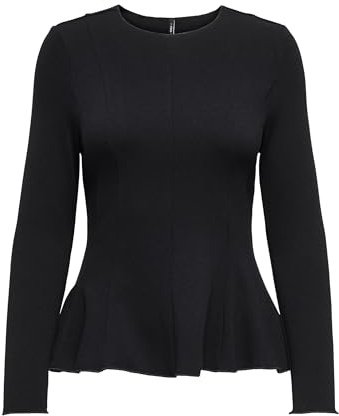 ONLY Onlkenya L/S Peplum Top Jrs, Nero, S Donna
