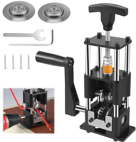 Cable Stripper with 2 Blades, Copper Wire Stripper Machine for Hand Crank or Drill Powered, Cable Stripper Machine for 1-30mm Cable, Adjustable Cable Stripper Tool for Scrap Copper Recycling