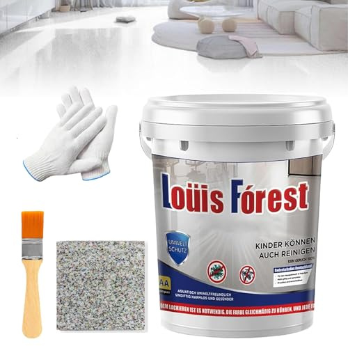Vgpbphj Louis Forest Epoxy Floor Paint, High Gloss Effect Epoxy Floor Coating with Marble, Waterproof and Non-slip, Strong and Wear-Resistant, Safe and Environmentally Friendly (1 Pc-G)