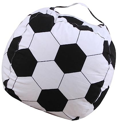 Gatuida Aufbewahrungstasche Für Fußball Lagerung Sitzsack Mit Stauraum Fußball-stofftier Aufbewahrungstasche Für Plüsch Sitzsack Zur Aufbewahrung Fußball-sitzsack Polyester Weiß
