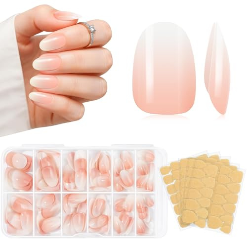 MELLIEX 120 Stück Press On Nails,12 Größen Rosa Gradient Wiederverwendbar Nägel Zum Aufkleben Künstliche Fingernägel mit Nagelkleber Aufkleber für Damen und Frauen