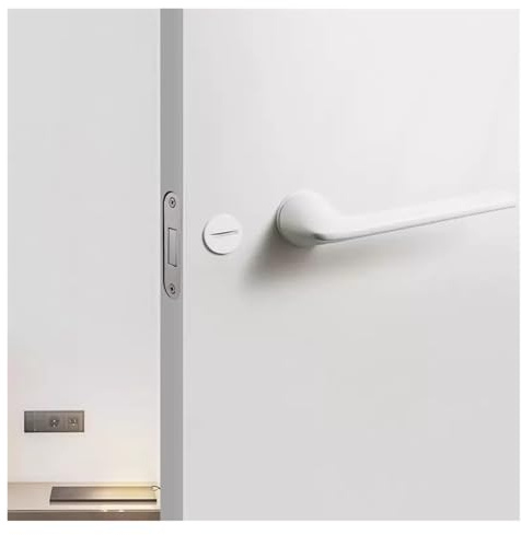 Serrure de porte intérieure chambre serrure de porte silencieuse serrure de porte en bois sans clé(White silent lock)