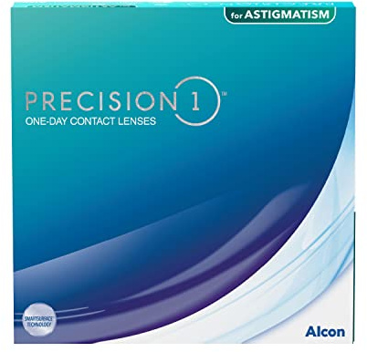 PRECISION1 Toric Tageslinsen weich | 90 Stück | BC 8.5 mm | DIA 14.5 mm | CYL 0.75 | ACHSE 90 | -04.25 Dioptrien | Weiche Tageslinsen für Astigmatismus sind einfach zu tragen und hand zu haben. Mit BC 8.5 mm und DIA 14.5 mm