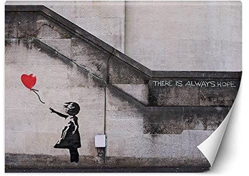 Feeby Papier peint mural - Papier peint 3d - Tableau Street Art - Banksy 254x184 cm Decoration murale - Tapisserie murales papier peint - Ville - deco murale - papier peint intissé