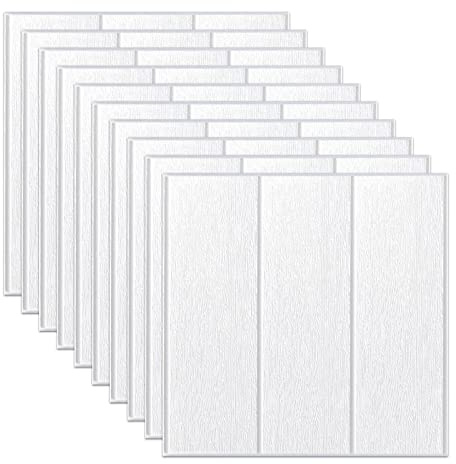 Lot de 20 papiers peints en briques 3D, 35 x 35 cm, carreaux muraux auto-adhésifs, panneau mural 3D étanche, décoration de la maison