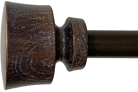 Stockton Juego de barra de cortina ajustable de 48 a 86 pulgadas, diámetro de 5/8 pulgadas en nogal