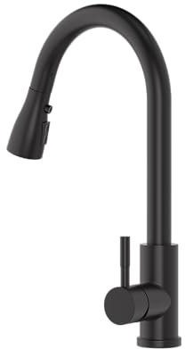 Wasserhahn Küche Schwarz, SEMANEY Hochdruck Küchenarmatur Ausziehbar, 3 Funktionen Einhebel Spültischarmatur Küche, 360° Schwenkbar Armatur Mischbatterie Küche, Edelstahl