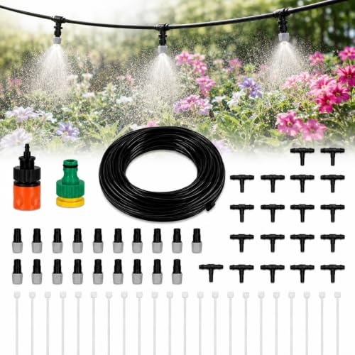 Nebulizador Terraza Exterior – Misters Desmontables de Refrigeración, Juego de Boquillas para Riego y Microriego, Pulverizador de Agua para Jardín y Parque Acuático