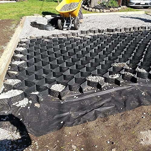 SAFWELAU Lastre Stabilizzatore de Ghiaia Griglia carrabile per impieghi gravosi, Rinforzo al Suolo, Alto 2 Pollici Geogriglia di stabilizzazione del Suolo in Ghiaia, Facile da estendere