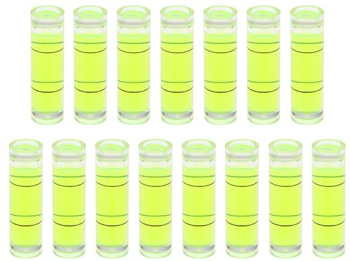sourcing map Lot de 15 petites fioles cylindriques de niveau à bulle en PMMA 10 x 35 mm - Mini niveau à bulle horizontal - Outils de mesure pour camping-car, TV, cadre photo - Outil de mise en niveau