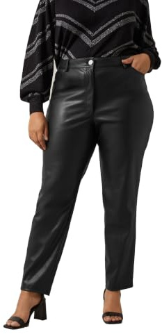 EVANS Curve Faux Leather Trousers - Women's - Plus Size Curve Black