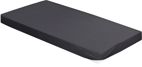 JACK Spannbettlaken Rundgummi Mako Satin 100x200 / 140x200 / 180x200 cm einfarbig Spannbetttuch versch. Farben, Farbe:Anthrazit, Größe:140x200cm Spannbettlaken