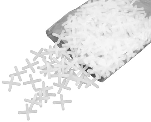 500 Pcs 2mm Tile Spacers, Tile Spacers - Plastic Tiling Spacers W/Interlocking Design for Floor & Wall Tiling, Slab Alignment System DIY Installation Kit with Adjustable Position