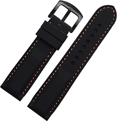 KLVN Silikon-Armband für Herren, 20 mm, 22 mm, 24 m, für MIDO Citizen Omega Sport, Gummi-Ersatzarmband, Rot, Blau, Orange, Weiß, weiches Armband, 18 mm, Achat