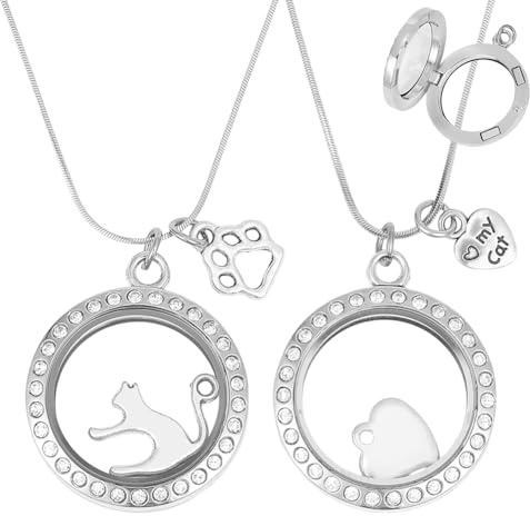 DELORIGIN Collier Souvenir en Fourrure (2 pièce) pour Animaux de Compagnie avec Médaillon en Poils de Chien Ou de Chat. Bijou Commémoratif Collier Urne pour Animaux de Compagnie Cadeau de Sympathie