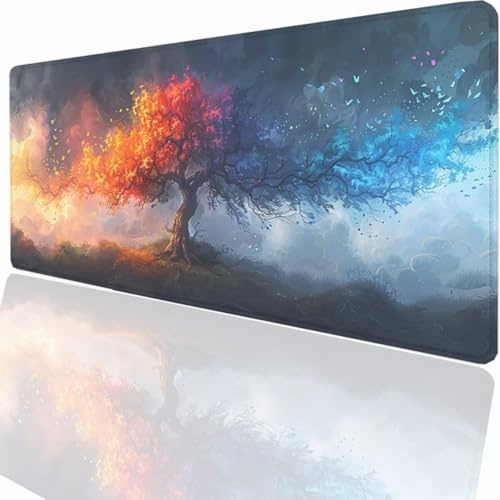 Tappetino per Mouse XXL 700x400x3mm Tappetino Mouse Gaming Grande, Mousepad con Base in Gomma Antiscivolo, Tappeto per Tavolo da Gaming Mat e Tastiera, Accessori PC Astratto PjY13348 N-U