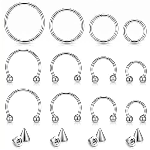 6mm 8mm 10mm 12mm Septum Ring, Nose Ring Internally Threaded Surgical Steel