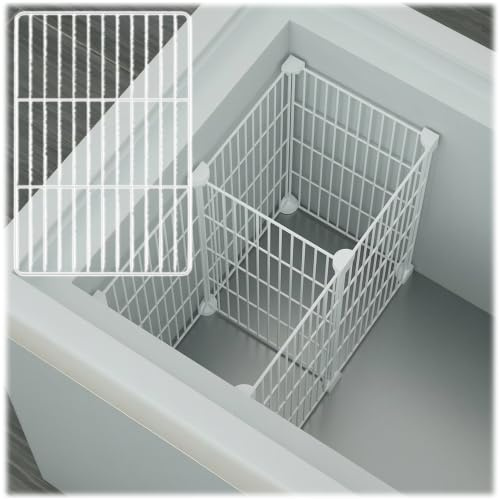 Support organisateur de congélateur coffre, panier de rangement en fil métallique | Bac séparateur de congélateur for garde-manger de cuisine, for organisateur de congélateur(Type 1,14x14insh)