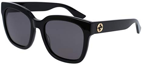 Gucci Damen GG0034S 001 Sonnenbrille, Schwarz (Black/Grey), 54