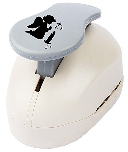 Fustellatrice extra grande | Perforatrice con motivo per carta | Punzone per creare cartolini d'auguri, inviti, scrapbooking | Motivo: angelo pregando, natale, condoglianza, comunione, 6,2 x 6,3 cm
