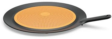 Fiskars 1027305 Tapa Anti-Salpicaduras, Ø 30 cm, Plástico/Silicona, Functional Form, Negro/Naranja