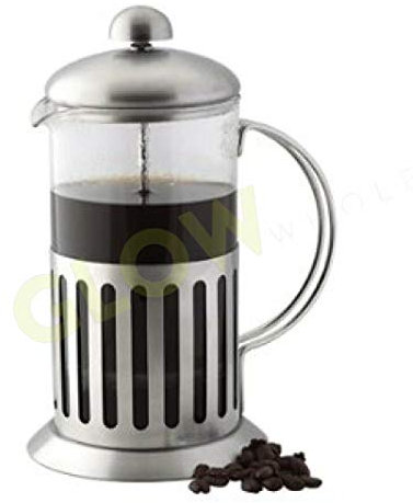 GLOW Classic Continental 600ml Cafetière – Premium Manual 3 Cup French Press Coffee Maker with Toughened Shockproof Glass Pot and Plunger Filter for Ground Beans Espresso Tea (600ml)