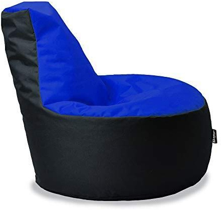 BuBiBag Gamer Sitzsack, Lounge Sessel, Gaming Sitzsäcke, Indoor & Outdoor Kissen für Kinder und Erwachsene (Blau-Schwarz;Ø:55cm)