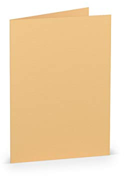 PAPERADO 50 Faltkarten DIN B6 - Melon gerippt Lachs - 220 g/m² - 12 x 16,9 cm - Blanko Doppelkarten Klappkarten Basteln Einladungskarten