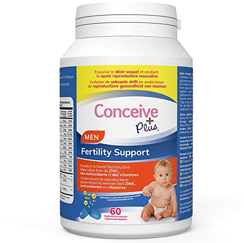 Conceive Plus Vitamines de fertilité pour homme - Stimule la testostérone, augmente la production de sperme - Zinc, folate, racine de Maca, sélénium, pilules - 60 capsules végétariennes