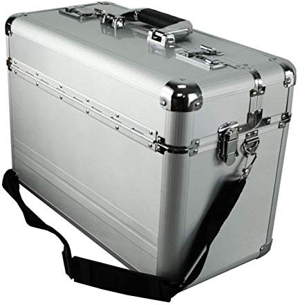 Aluminium Attache Case Laptop Schulter Gurt Aktenkoffer Alu 46 cm Silber Bowatex