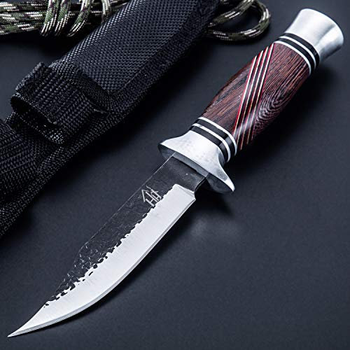 Hobby Hut HH-353,Jagdmesser mit Scheide, jagdmesser feststehende klinge (Black)