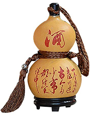 Cruche de Gourde Naturelle, Cruche Gourde de Vin Saké, Flacon de Hanche Facile à Nettoyer, Bouteille d'eau Vin de Grande Capacité, Gourde d'eau Et de Vin pour Camping,250ml