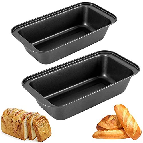 Kastenform Antihaftbeschichtet Karbonstahl Kuchenform Rechteckig Antihaft Flachboden Brotbackformen Klein Kasten Backform für die Herstellung von Kuchentoast Kuchenform Toast Königskuchenform(2 Stück)