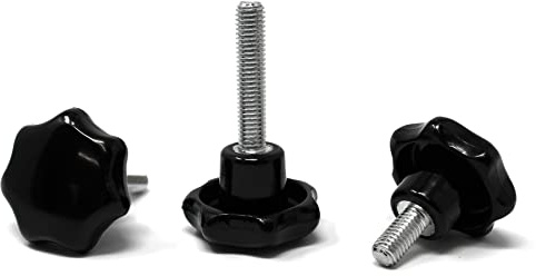 Ganter Normelemente – Sterngriffschraube M8 x 20 mm – DIN 6336 – 5 Stück | Griff Duroplast - Gewindestange Stahl verzinkt [TrueSpec Präzision] Außengewinde M8 – Stern-Ø 40 mm – Rändelschraube