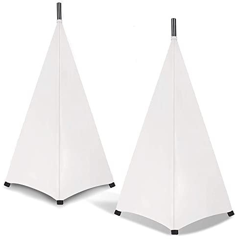 Tiamu Soportes Profesionales para Altavoces, Extensible Cubierta de Doble Cara para trípode de Altavoz, Cubierta de 360 Grados, trípode y Falda de DJ para Eventos, Efecto de luz