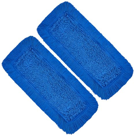 OKAEI Wischmopp Bezüge 40 cm Blau, 2er Set – Mikrofaser Wischbezug für Bodenwischer – Ersatzbezüge für 40 cm Klapphalter – hohe Schmutzaufnahme & streifenfreie Reinigung