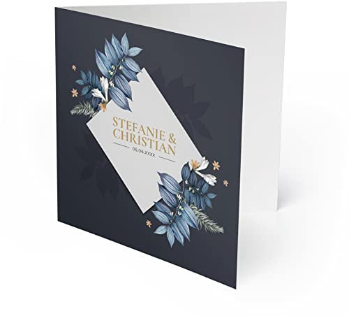 (10 x) Einladungen zur Hochzeit Hochzeitskarten Einladungskarten Karten Indigo