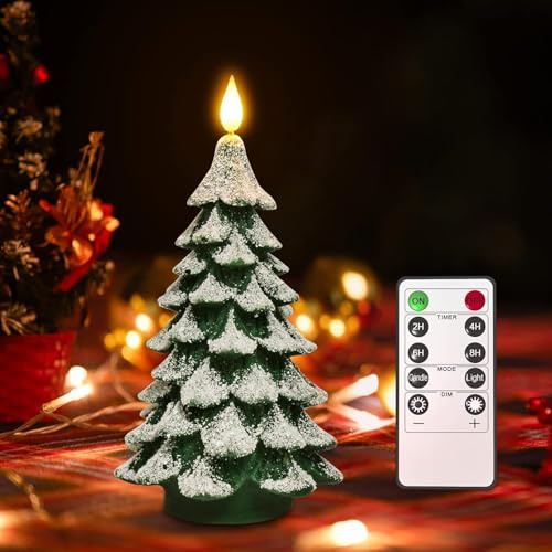 Zastion - Candela a LED per albero di Natale, con timer remoto, 20 cm, in vera cera, funzionamento a batteria, senza fiamma, senza fiamma, regalo per Natale, vacanze, casa, feste, decorazione per la