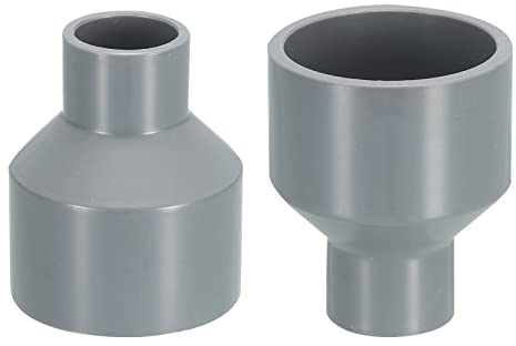 sourcing map 2 Paquete PVC Tubería Montajes - Agua Tubería Incrementador Reductor Conectores Adaptadores, Reductor Acoplamiento Zócalo, Aplicar a Exterior/Jardín (20mm y 40mm ID)