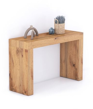 MOBILI FIVER, Consola de Entrada Evolution 120x40, Madera Rustica, Made In Italy