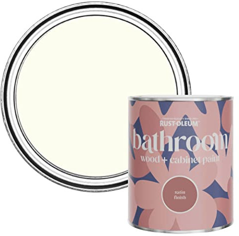Rust-Oleum Off White Moisture Resistant Bathroom Wood and Cabinet Paint in Satin Finish - Porcelain 750ml