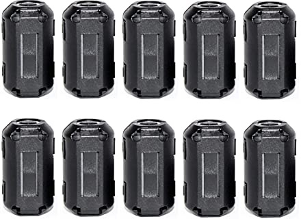 TOJOIN φ5 mm 10 Stück Magnetkerne Clip-on Ferrite Ring Core RFI EMI-Rauschunterdrücker Filterkabel-Clip für Handy/TV/Lautsprecher/Radio/Audio-Ausrüstung