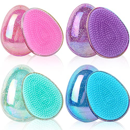 RUIJIE 4 Pezzi Spazzola Districante per Capelli Spazzole Portatile per Capelli da Massaggio Rotonda Anti-Nodo Spazzola Districante del Cuoio Capelluto per Bambina Bagnati e Asciutti, Riduce la Rottura