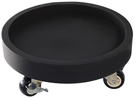 Portavasi Rotondo per Piante in Vaso su Ruote, Vassoi di Goccia per Sottovasi in Plastica, Portavasi per Fiori su Rulli Carrello Sottovaso Pallet con Ruote Universali per Interni Esterni (Nero 50 cm
