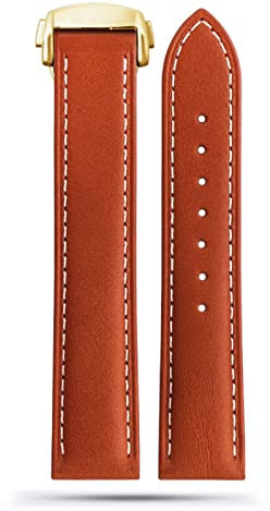 IENYU Für Omega Seamaster 300 150 Speedmaster 007 AT150 Uhrenarmband braun Faltschließe 19 mm 20 mm 21 mm italienisches Lederarmband, 22 mm, Achat