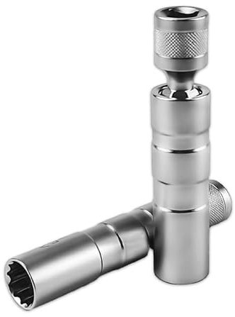 Ortviai 2 Stück Zündkerzenschlüssel Set, Zündkerzenschlüssel 14mm und Zündkerzenschlüssel 16mm, 3/8 Zoll Zündkerzen Nuss, Zündkerze Demontagewerkzeug, Glühkerzen Werkzeug, Spezialwerkzeug für Autos