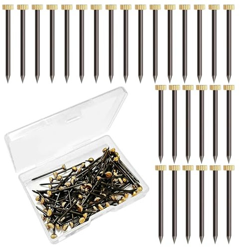 100 clavos para marco de fotos, clavos de cabeza de cobre, clavos de cabeza de cobre, clavos para colgar cuadros, para colgar marcos de fotos, suministros de cocina, ropa, manualidades, etc. (25 mm)