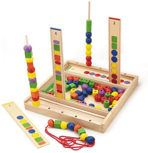 TikTakToo Formen und Farbensortierung Spiel Puzzle Perlen 104 Montessori Elemente Kindergartenqualität Tagesmutter